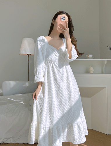 [여성]러블리 극세사 원피스 수면잠옷