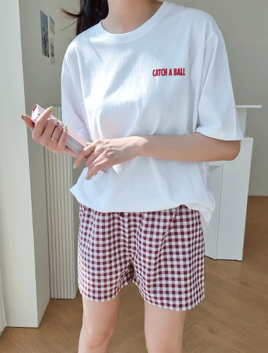 [여성]캐치볼 반팔 티셔츠